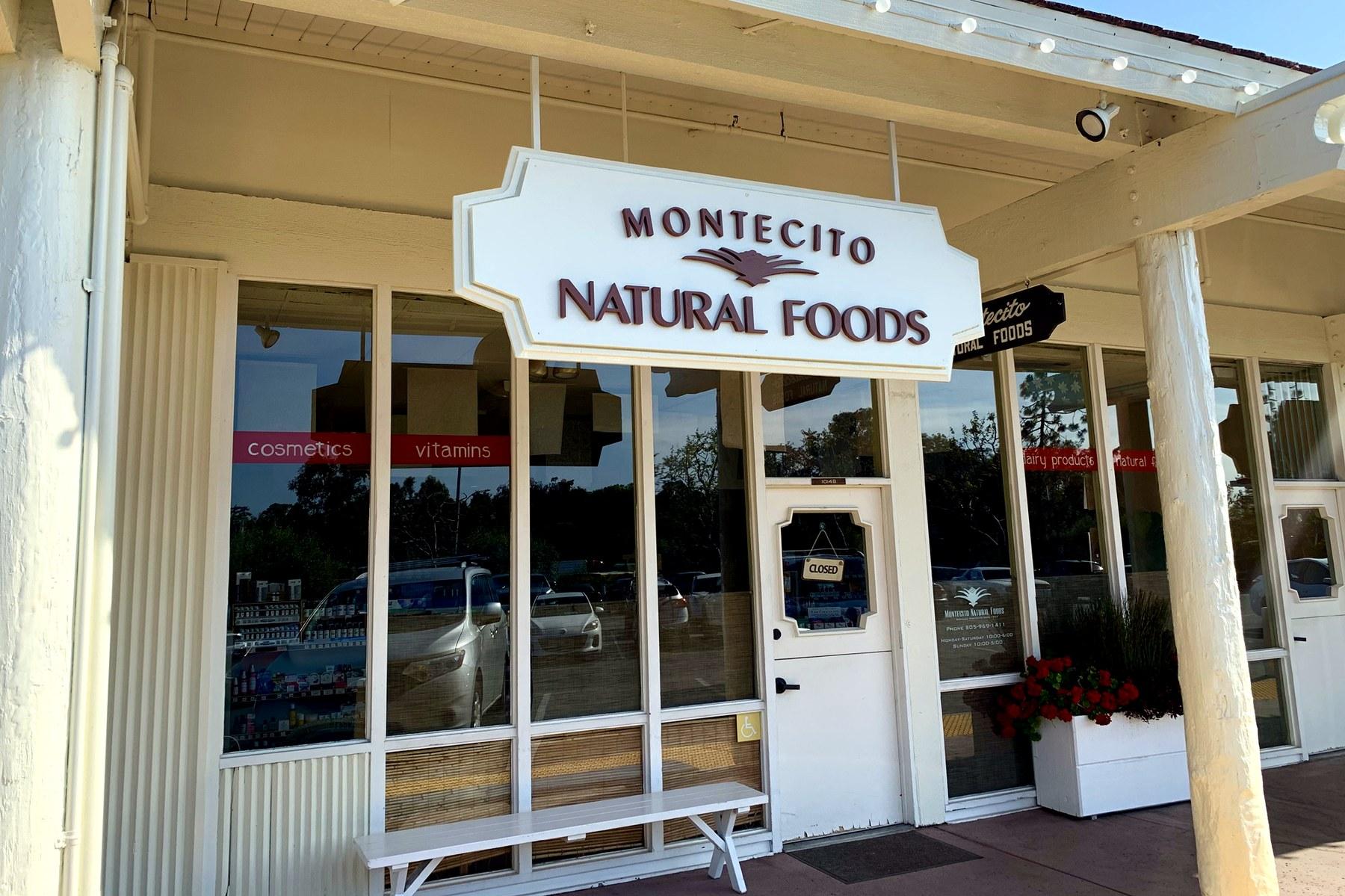 Montecito Natural Foods storefront at the Montecito Country Mart on Coast Village Road