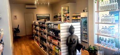 The Montecito Natural Health store floor with curated supplement aisles